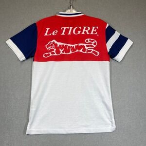 Le Tigre Polo Shirt Mens Small White Blue Red Arthur Striped Colorblock Pique